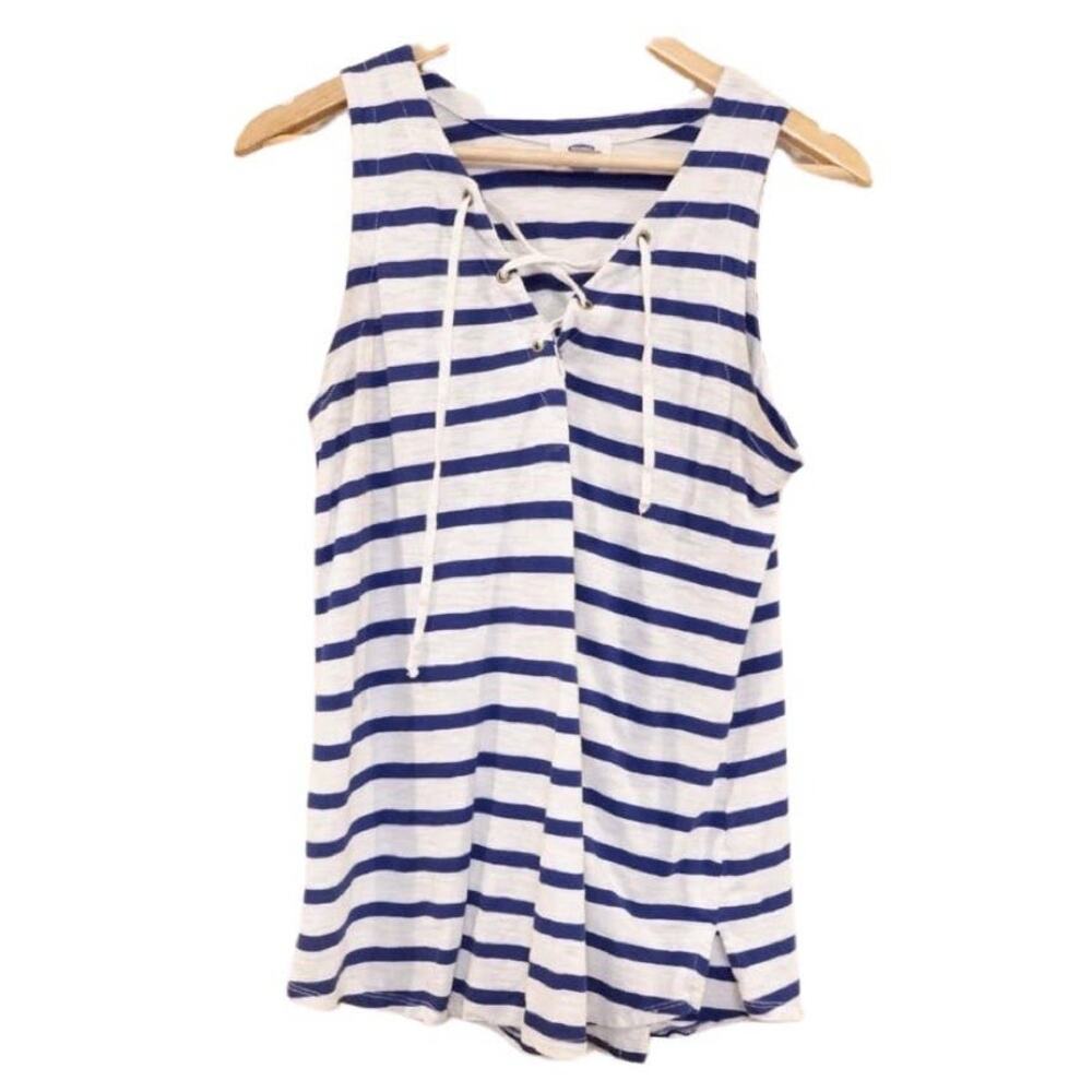 Old Navy striped lace up tank top